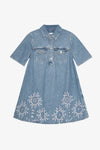Broderie Anglaise Midi Dress - Light Blue Stone