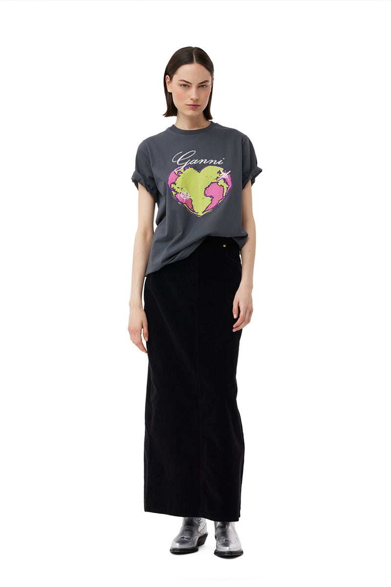 Basic Jersey Heart Relaxed Tee - Volcanic Ash