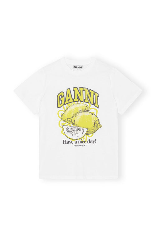 Basic Jersey Lemon Relaxed T - Shirt - Bright White