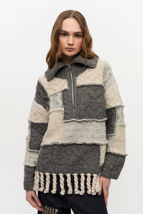 Wool Cotton Bubble Sweater - Multicolour