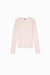 Soft Cotton Stripe Rib Longsleeve - Chalk Pink