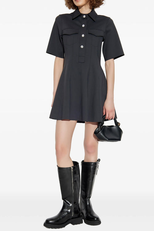 Scuba Neoprene Fitted Mini Dress - Phantom