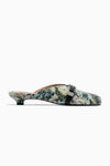 Sue Kitten Heel Mule Tapestry - Jadeite