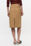 Heavy Cotton Tailoring Midi Skirt - Tiger's Eye
