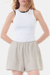Soft Cotton Rib Tank Top - Bright White