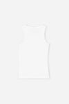 Soft Cotton Rib Tank Top - Bright White