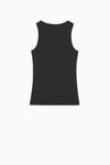 Soft Cotton Rib Tank Top - Black