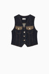 Neppy Denim Vest - Dark Blue Stone