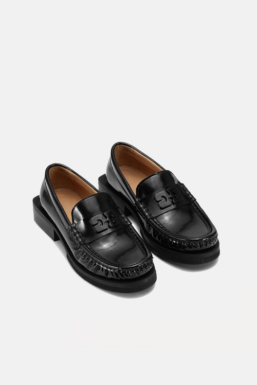 Butterfly Logo Moccasin - Black