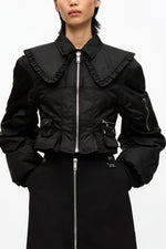 Duchesse Nylon Fitted Jacket - Black