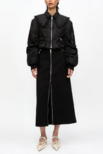 Duchesse Nylon Fitted Jacket - Black