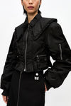 Duchesse Nylon Fitted Jacket - Black