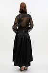 Duchesse Nylon Long Pocket Skirt - Black
