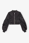 Duchesse Nylon Fitted Jacket - Black