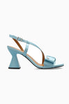 Big Bow High Heel Sandal Satin - Icy Blue