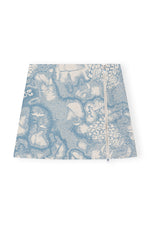 GANNI Brocade Mini Skirt - Silver Lake Blue