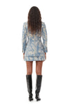 Brocade Fitted Blazer - Silver Lake Blue