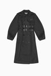 Bonded Cotton Trench Coat - Black
