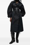 Bonded Cotton Trench Coat - Black