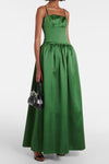 Satin Bandeau Maxi Dress - Green