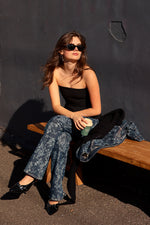 Lazer Denim Iry HW Bootcut Slit - Mid Blue Stone