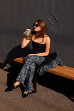 Lazer Denim Iry HW Bootcut Slit - Mid Blue Stone