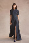 Fluted Como Maxi Dress - Navy