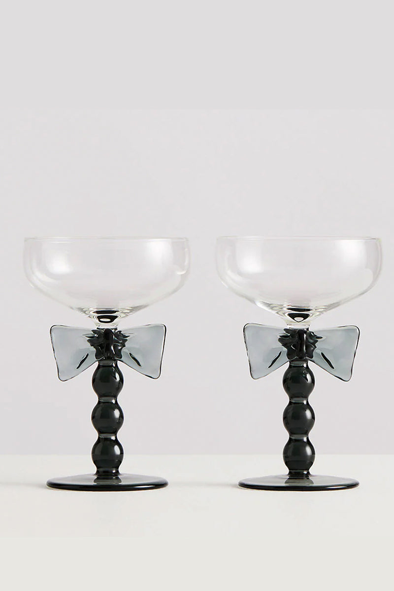 2 Black Bow Coupes - Clear/Smoke