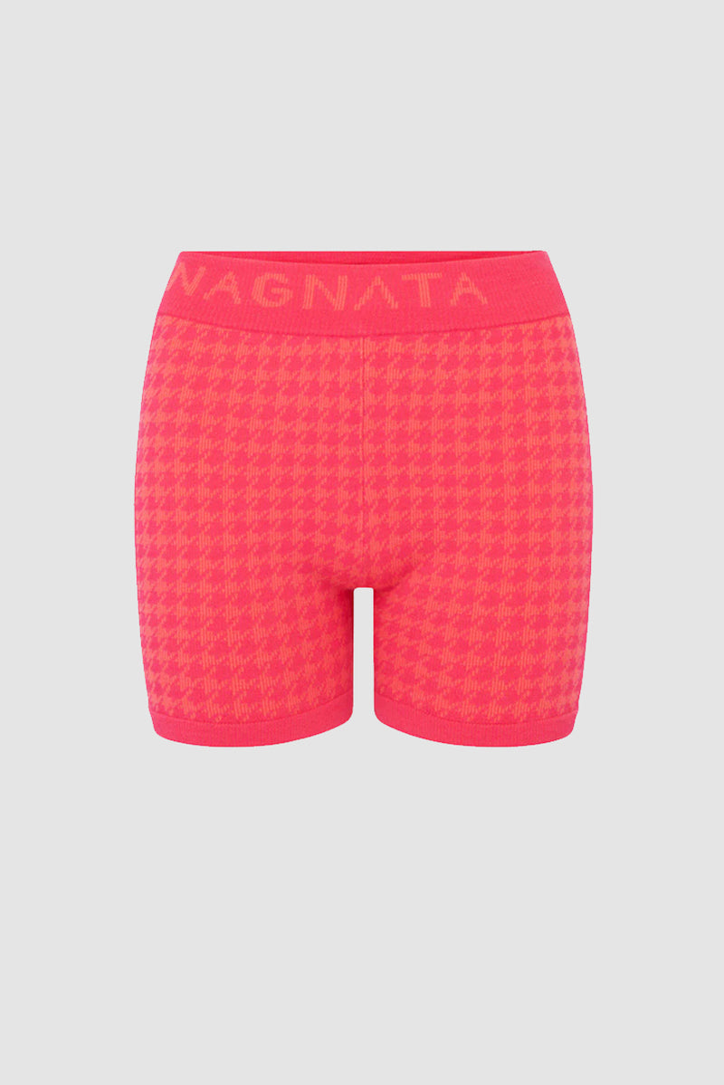 Checked Out Knit Short - Hot Pink/ Neon Pink