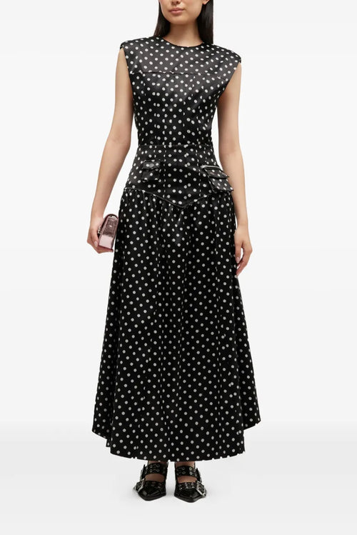 Printed Double Satin Corset Skirt - Black