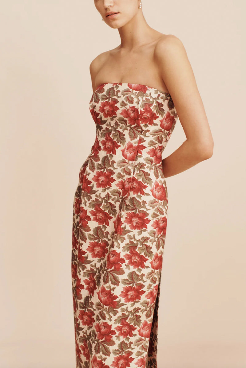 Rosalie Strapless Dress - Rose Bud