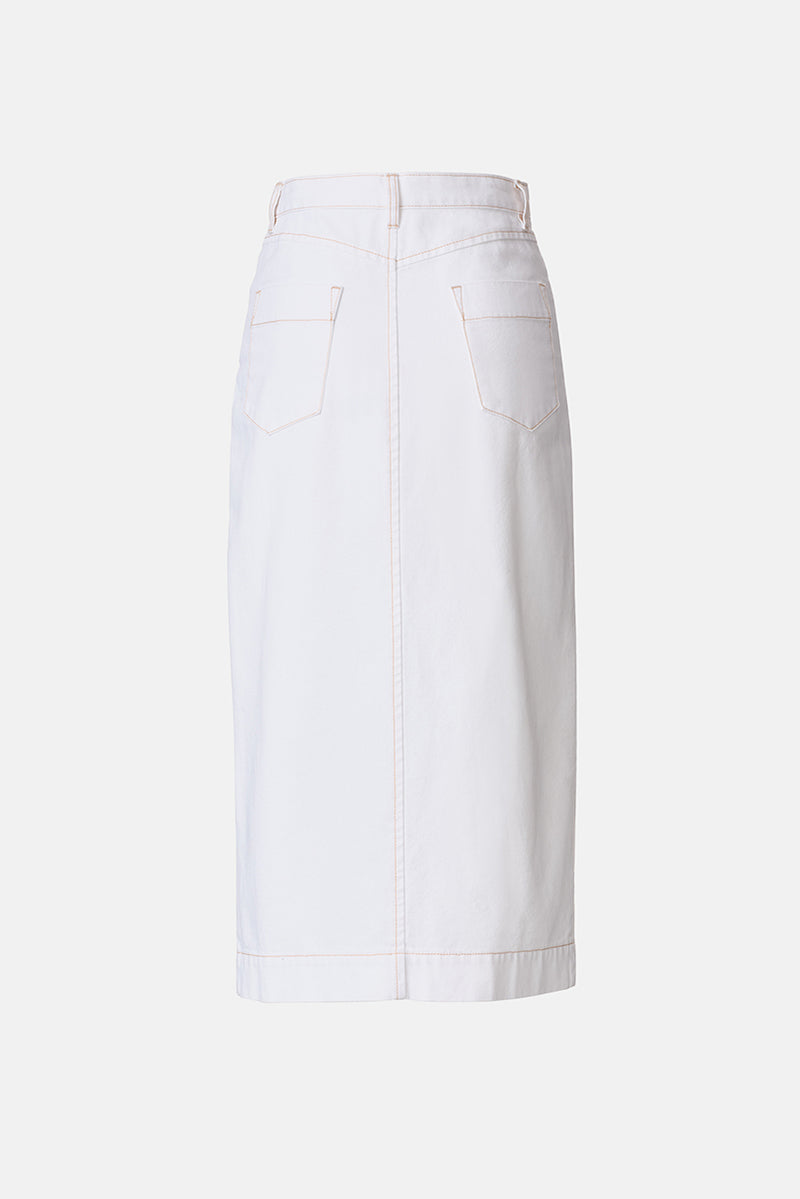 Ranch Denim Skirt - White