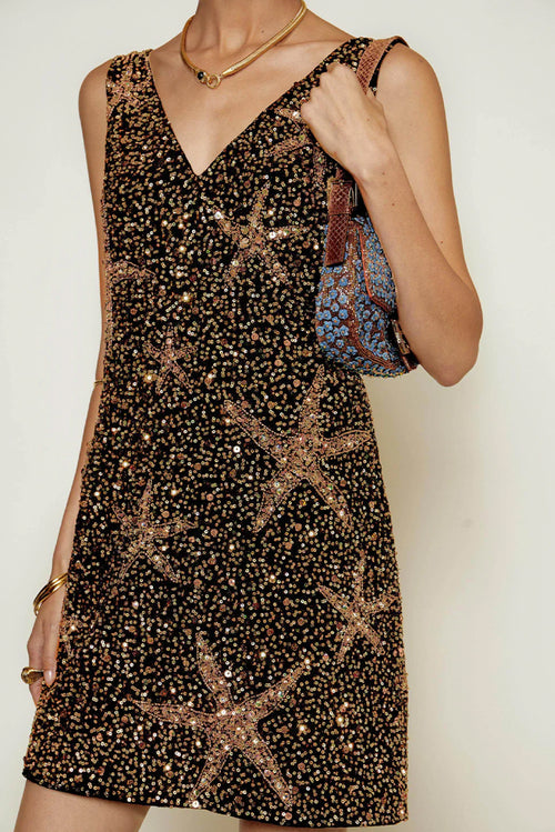 Christabel Dress - Starfish Embellishment Gold