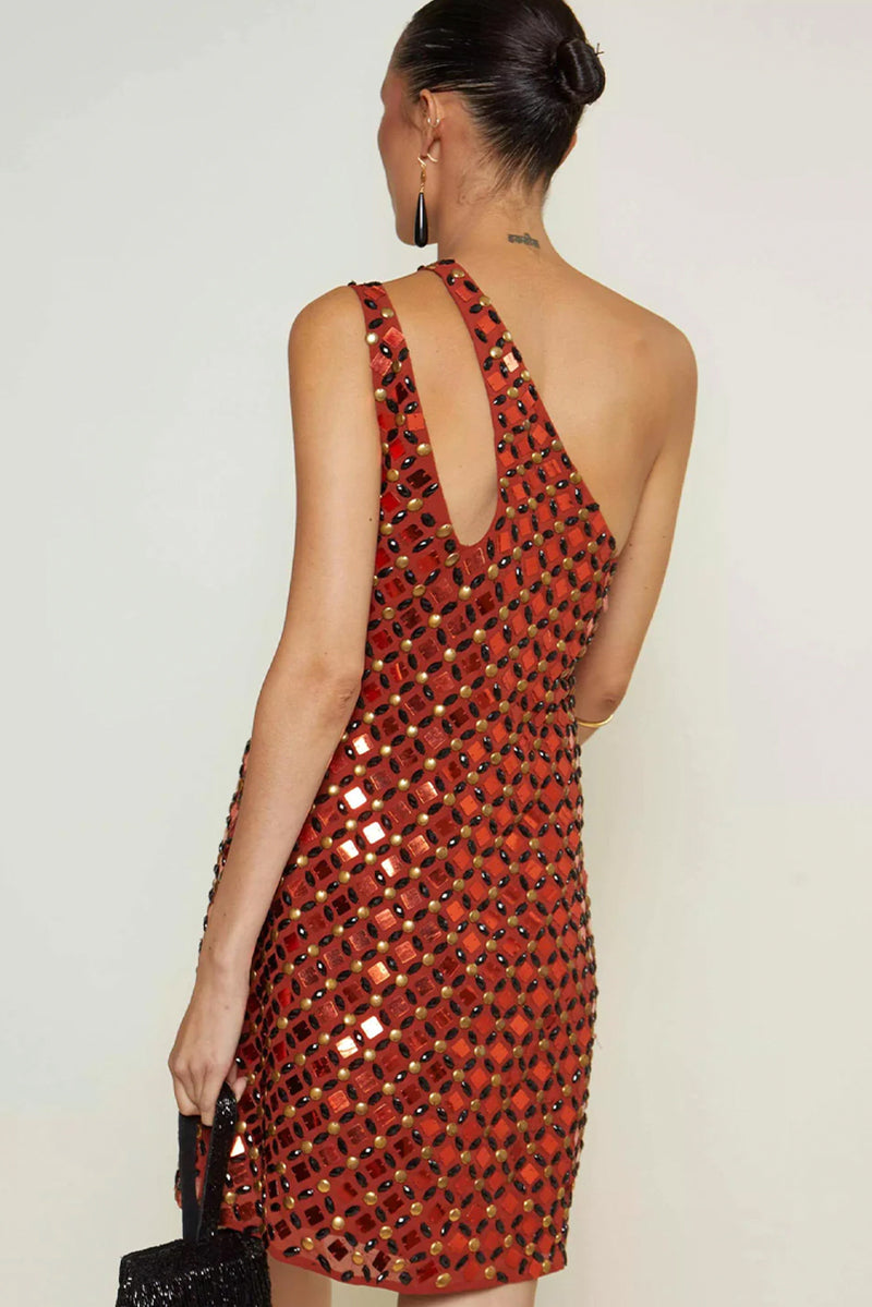 Perri Dress - Abstract Tile Gold