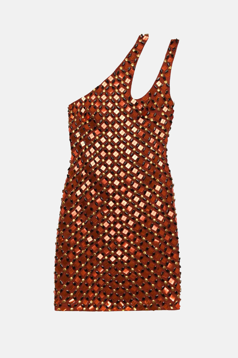 Perri Dress - Abstract Tile Gold