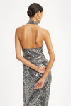 Net Sequin Halter Neck - Blackened Pearl