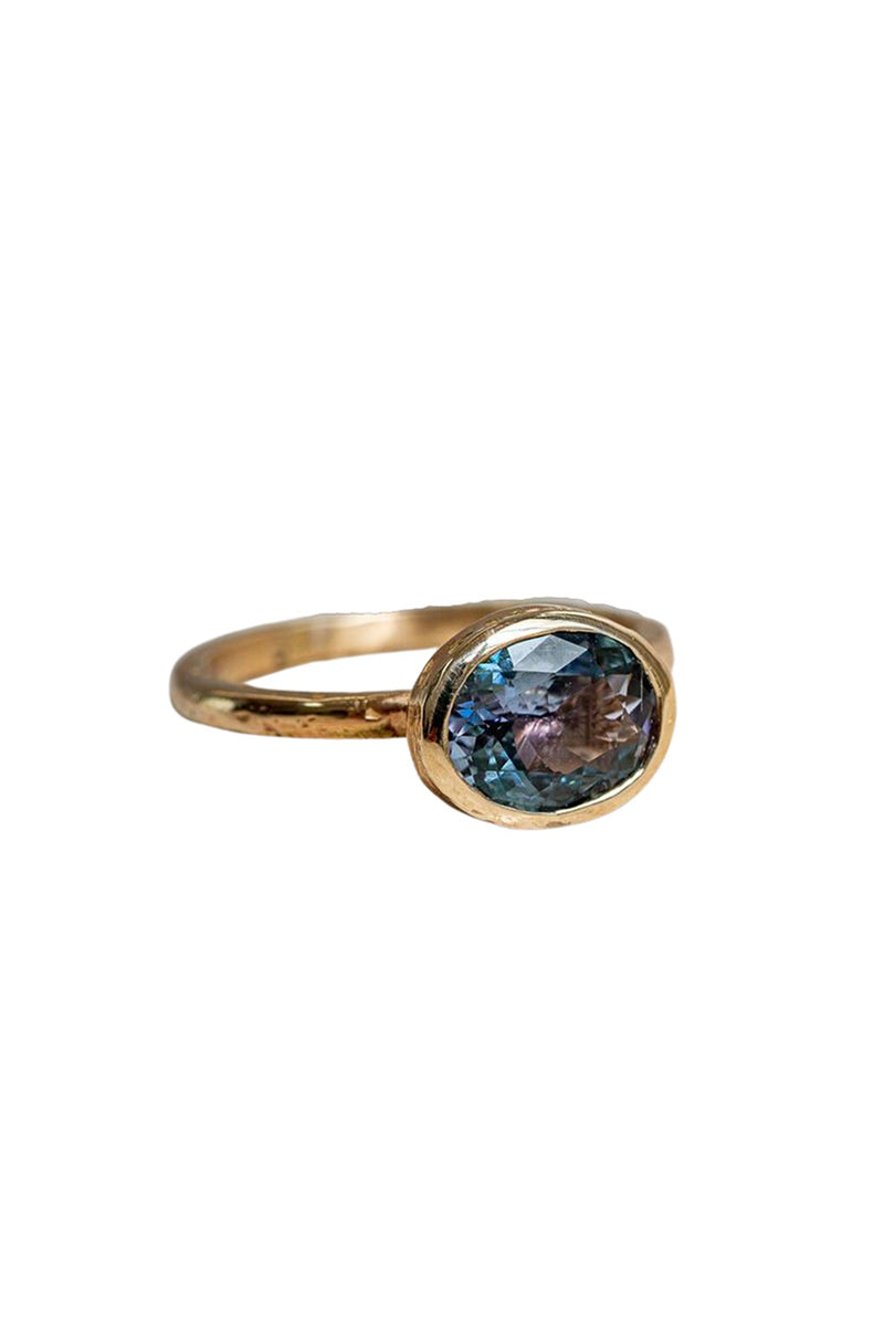 Tanzanite Ruins Ring - 14k Yellow Gold