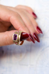 Purple Garnet Armour Ring -14k Yellow Gold