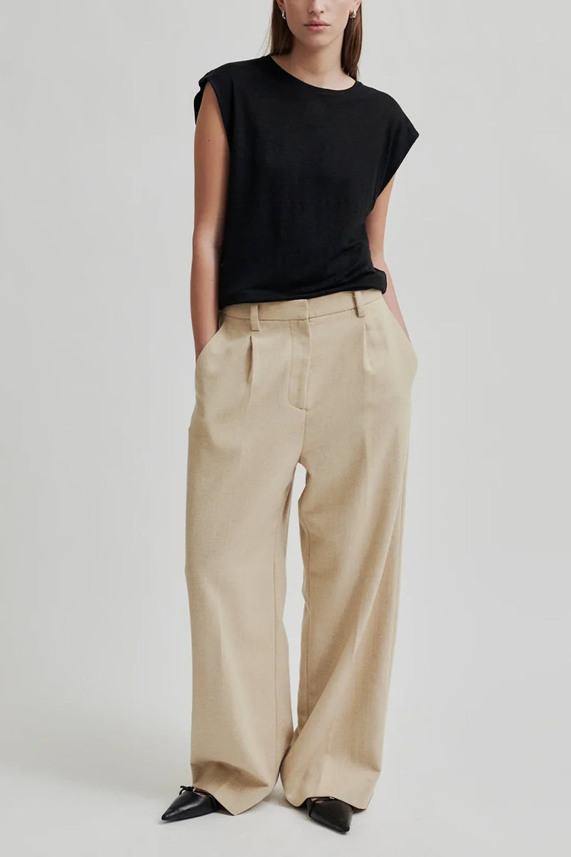 Navada Classic Trousers - Beige Melange