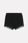 Stretch Crepe  Lace Short - Black