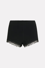 Stretch Crepe  Lace Short - Black
