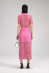 Lace Midi Skirt - Pink Rose