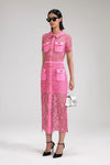 Lace Midi Skirt - Pink Rose