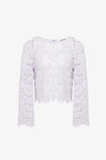 Lace Fluted Sleeve Top - Lilac