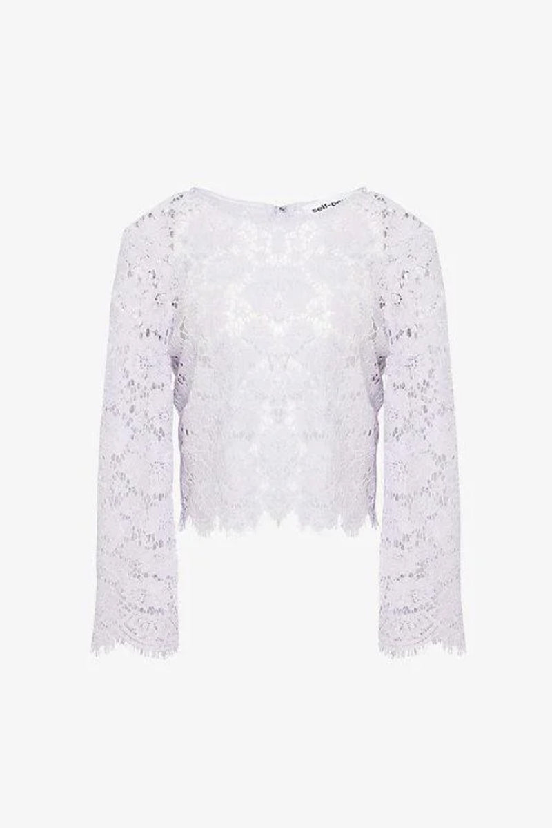 Lace Fluted Sleeve Top - Lilac