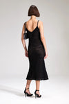 Black Beaded Knit Midi Dress