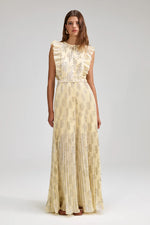 Metallic Jacquard Maxi Dress