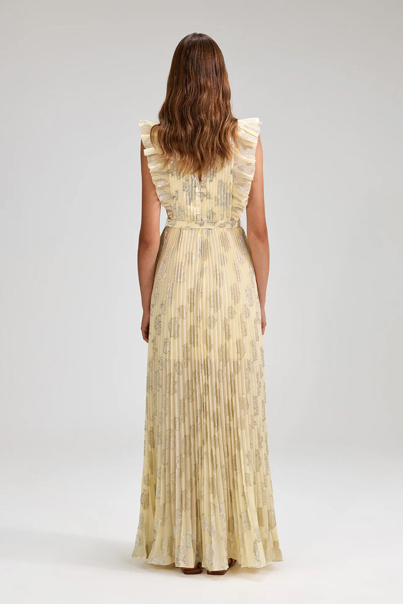 Metallic Jacquard Maxi Dress