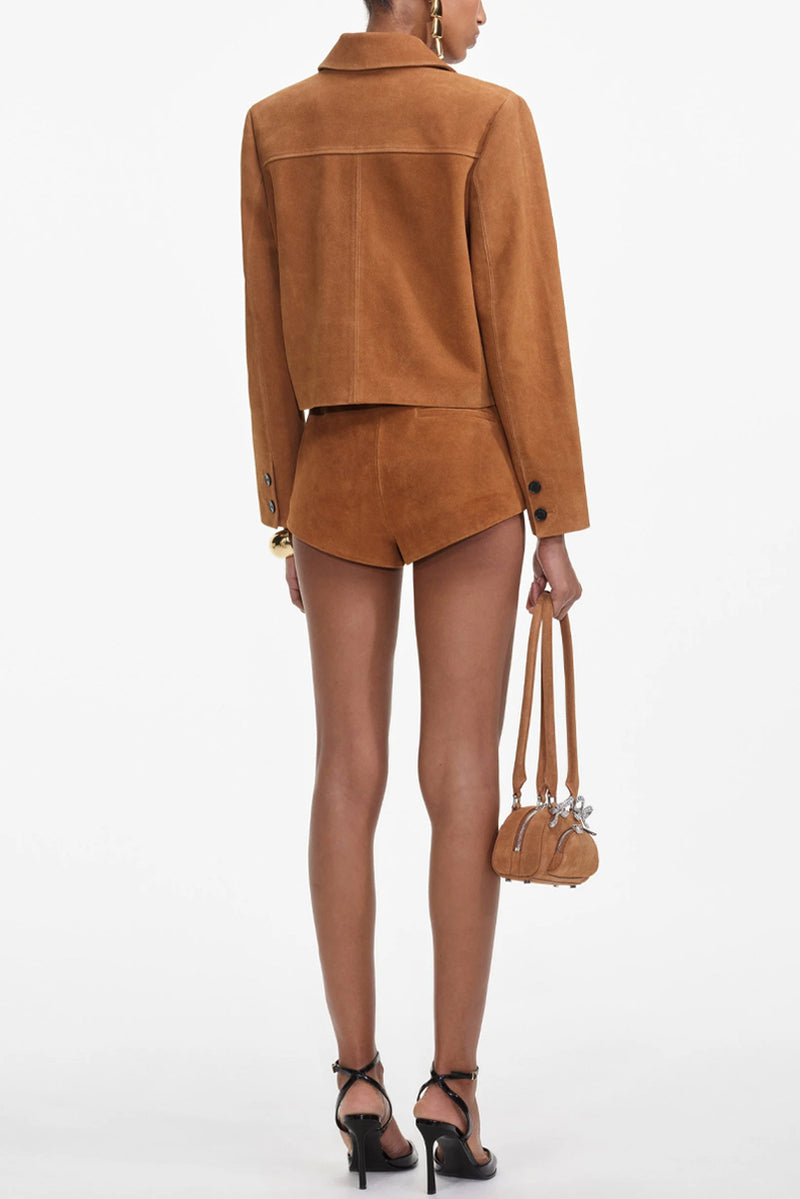 Suede Shorts - Brown