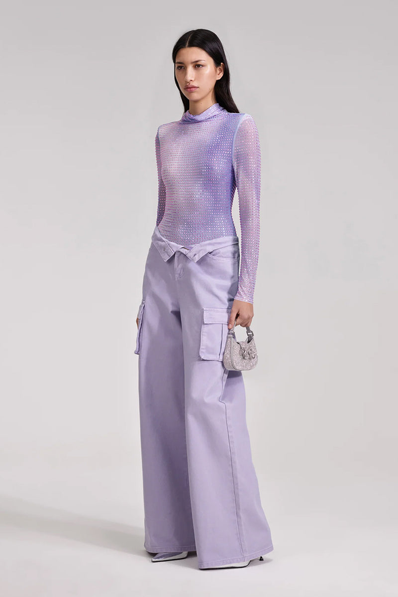 Contour Print Top - Lilac